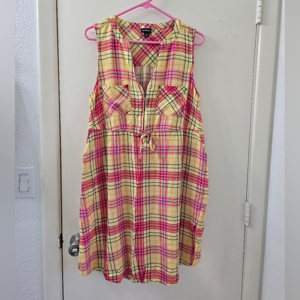 Plaid Sleeveless Dress